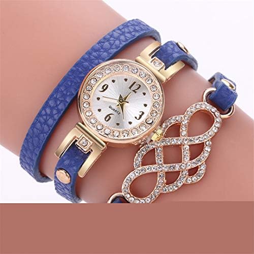 New Fashion Watches Women Popular Quartz Watch Bracelet Flower Gemstone Wristwatch Bayan Kol i Clock Blue