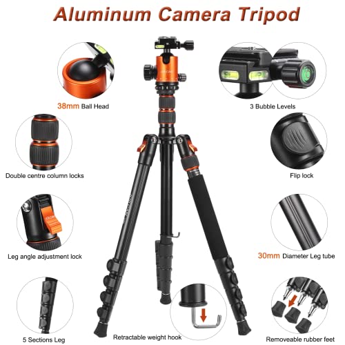 JOILCAN Tripod for Cameras, 81 Inches Tall Compact Camera Tripods