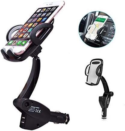 TopAcce Dural USB Charger Car Mount, Universal Smartphones Holder GPS Cradle for iphone 7 7 Plus SE 6s 6 Plus 6 5s 5 4s 4 Samsung Galaxy S6 S5 S4 LG Nexus Sony Nokia Android and more.(Black)