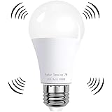 LED 人感センサー 電球 E26口金 60W形 搭載レーダー探知機 超高感度 明暗&人感センサー搭載 密閉照明器具に対応 自動点灯/消灯 消し忘れ防止 目に優しい 长寿命 省エネ 2年品質保証 (電球色)