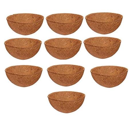 COIRGARDEN-Coco Fiber Liner - Garden Basket Liners - Coir Hanging POTS - Coir Basket Liner 10 INCH - 10 Pieces