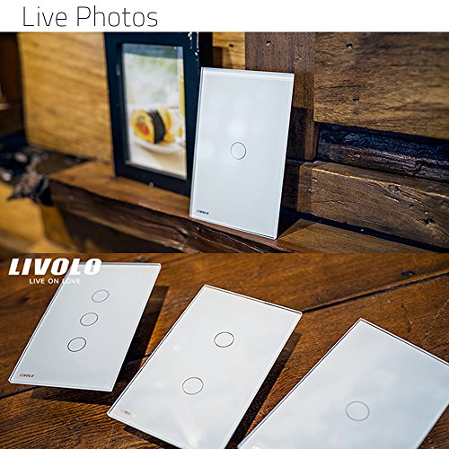 image for LIVOLO White US Standard 1 Gang 1 Way Wall Touch Light Switch with LED