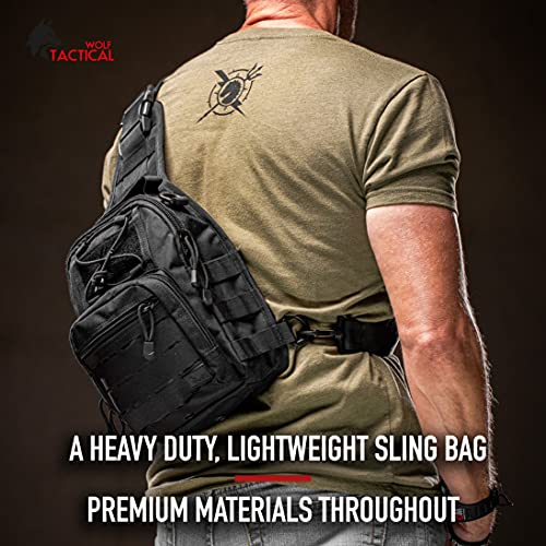 WOLF TACTICAL Compact EDC Sling Bag Concealed Carry Shoulder Bag for