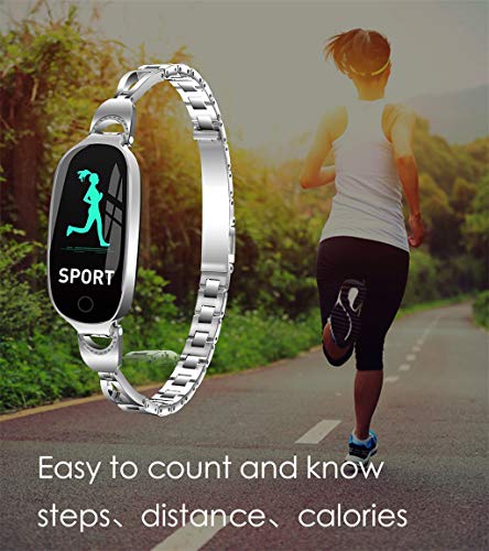Fine Fitness Tracker,Smart Watch Activity Tracker Health Bracelet Waterproof Wristband with Heart Rate Blood Pressure Pedometer Sleep Monitor Calorie Step Counter for Men Women Kids (Silver)