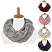 Ruglush Infinity Scarf, Faux Fur Scarf for Women and Men, Super Soft, Stretchy and Lightweight Winter Scarf Shawl Neck Warmer, Gray