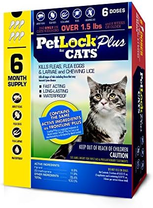 PetLock Plus Flea and Tick Control for Cats, 6 Month Supply