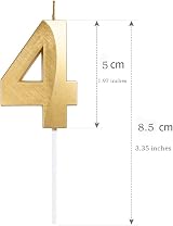 Polly Online Gold Glitter 3D Number Candles Set Birthday Cake Topper view 3