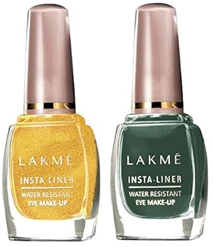 Lakme Insta Eye Liner, Golden, 9 ml & Lakme Insta Eye Liner, Green, 9 ml