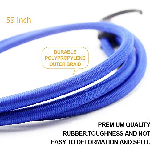 Drhob 2 Pack 59" Adjustable Elastic Bungee Cords Luggage Straps Ropes Belts Clotheslines with Hooks for Car, Motorcycle, Bike, Baggage,Tarp Tie Down,Cargo