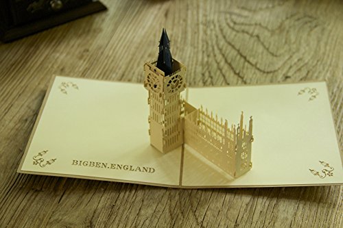 MADE4U BIGBEN The Kirigami Papercraft 3D Pop Up Card Anniversary Baby Birthday Easter Halloween Mother's Day New Home New Year's Thanksgiving Valentine's Day Wedding Christmas Card HK8003