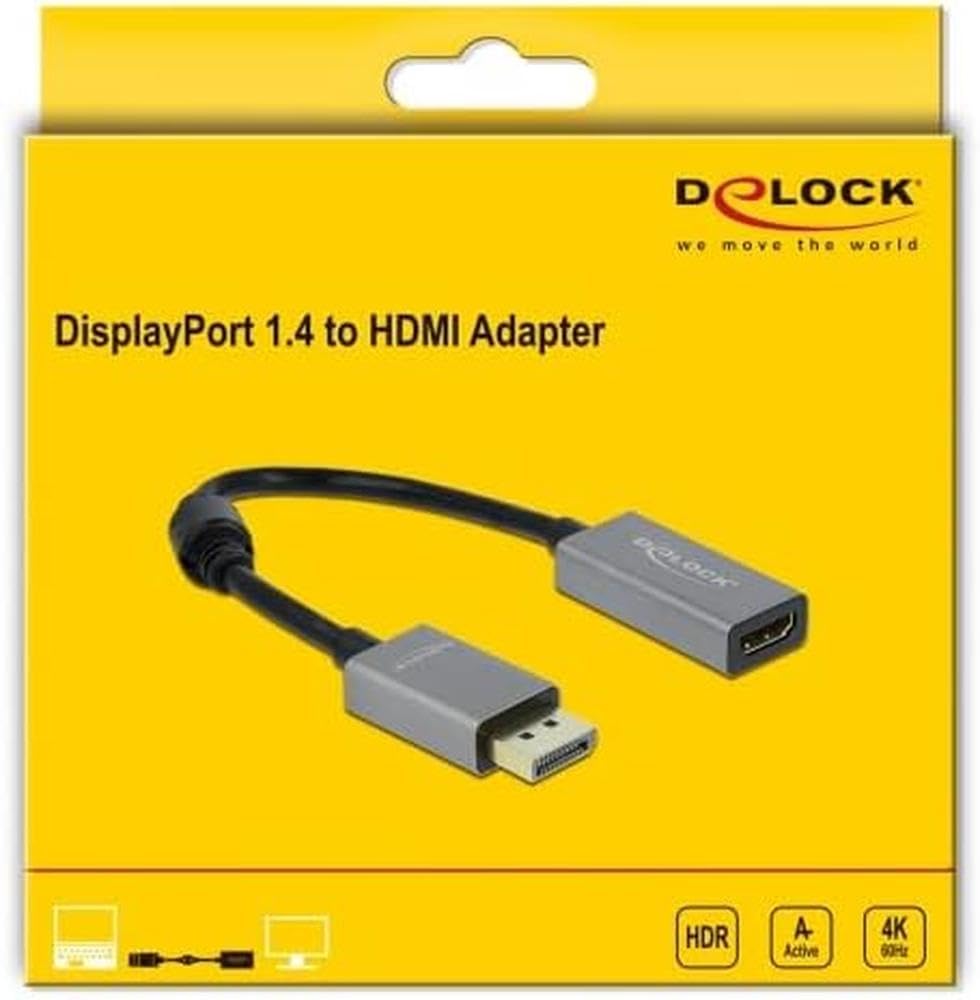 DeLOCK Active DisplayPort 1.4 to HDMI Adapter 4K 60Hz (HDR)