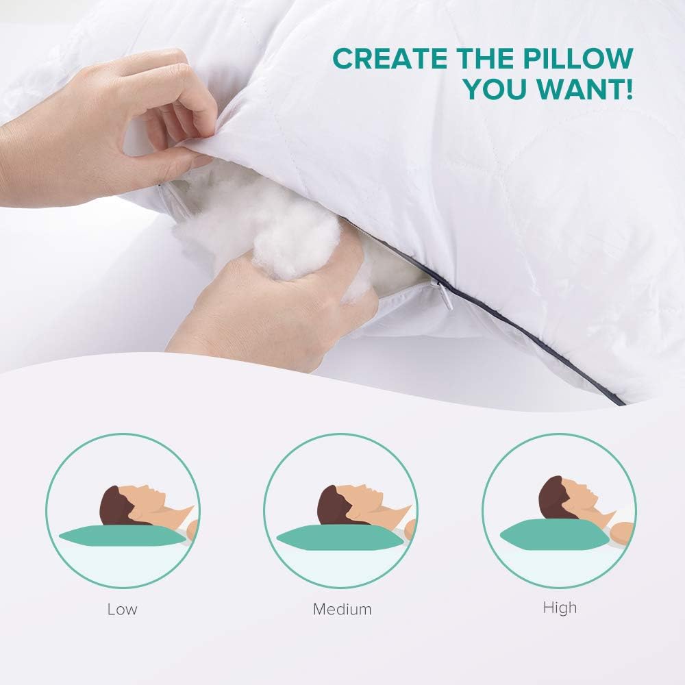 Sable Pillows for Sleeping, 2 Pack Hotel Collection Bed Pillow with FDA Registered Luxury Down Alternative, Adjustable Soft Relief for Neck Pain, Good for Side and Back Sleeper, Queen Size, 30×20 inch: Home & Kitchen