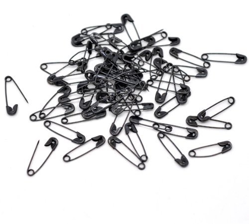 LEFV™ Safety Pins Exquisite Small Metal Clothing Trimming Fastening Tool Findings Metallic Clip Buttons Fastener Tool Accessories, Pack of 1000,Black - Thumbnail 2