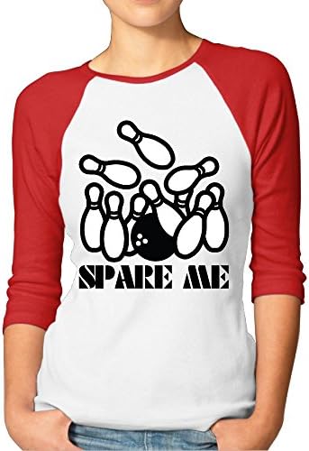 GeelongLin Lady Spare Me Bowling Printing 3/4 Raglan Shirts Woman Baseball Tees