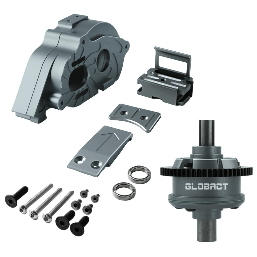 Photo 1 of GLOBACT Motor Mount Gear Cover Set with Steel 57T 0.8Mod Center Diff Gear for Arrma 1/10 KRATON Outcast 4S 1/8 Mojave 4S RC Truck Upgrade Parts Replace ARA311192 ARA311169 ARA311165