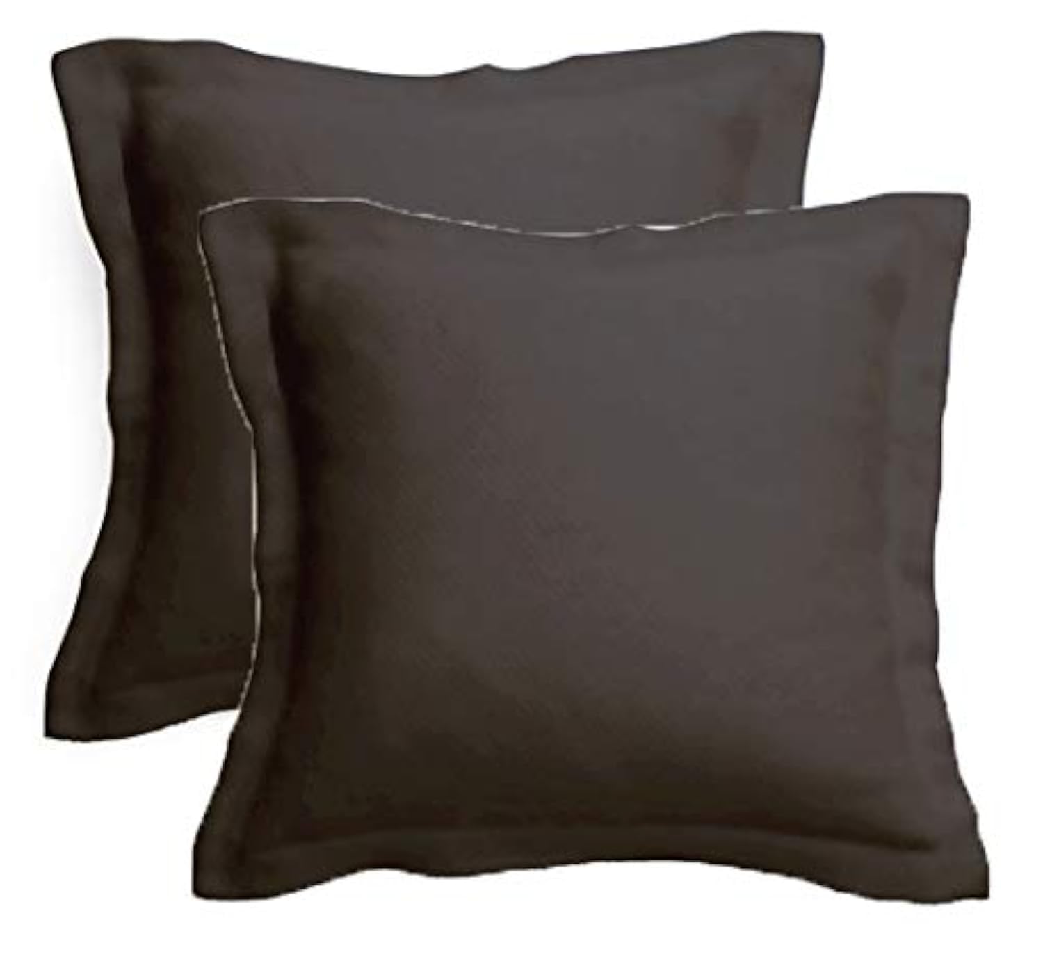 Gyulin Pack of 2 100% Cotton 300 Thread Count European Square Pillow Shams Envelope Style Pillow Cover Pillowcase Pillow Protector Cushion Cover Non Zippered Only Cover No Insert 60x60CM Black — image 1