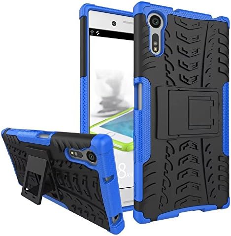 Sony Xperia XZ Case,ilovecase Dual Layer Armor Hard Slim Hybrid Kickstand Phone Cover Case for Sony Xperia XZ (F8331) / Sony Xperia XR (blue Kickstand Case)