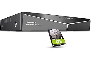 16 Channel Security CCTV DVR with 4TB Hard Drive, SANNCE 1080p Lite 5-in-1 Hybrid Video Recorder for 2MP TVI AHD CVI CVBS Analog IP Security Cameras, Motion Alerts, Remote Access, 24/7 Recording