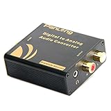 Panlong Premium Digital to Analog Audio Converter - Optical SPDIF Toslink/Coaxial to RCA L/R with 3.5mm Jack, 24-bit 192kHz DAC