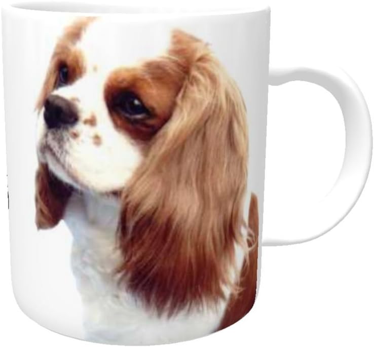 The Lazy Cow Cavalier King Charles Spaniel (live and White) DOG Ceramic Mug 10fl oz # 59