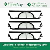 FilterBuy 3-Pack iRobot Roomba Discovery Filter Kit, Part #'s 4910, VP-RM400-3FLT, VPRM4003FLT. Designed to fit iRobot Roomba Discovery Series Vacuum Cleaners
