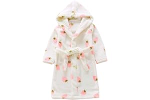 DNggAND Boys Girls Bathrobes,Toddler Boy Girl Robes,Children's Plush Soft Coral Fleece Hooded Pajamas Sleepwear for Kids