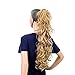 SWACC 24-Inch Messy Curls Synthetic Drawstring Curly Ponytail Hairpiece Jaw Clip Extensions (16/18-Dark Dark Honey Blonde Mixed)