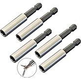 Shallho 5 Piece Magnetic 1/4 Inch Extension Quick Change Drill Bit Holder Screwdriver Bit Holder for Electric Drill, Impact Wrench
