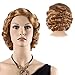 STfantasy 20S Finger Wave Wig Flapper Curly Synthetic Hair for Women 1920s Cosplay Costume Halloween Party Daily Everyday Wear (Ash Brown)