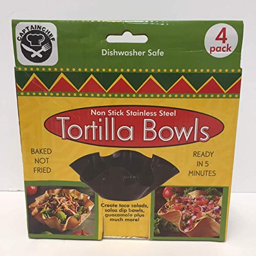 Tortilla Pan Set Non Stick Steel Taco Salad Bowl Makers Tortilla Shell Maker EXTRA THICK STEEL Set of 4 - Thumbnail 3