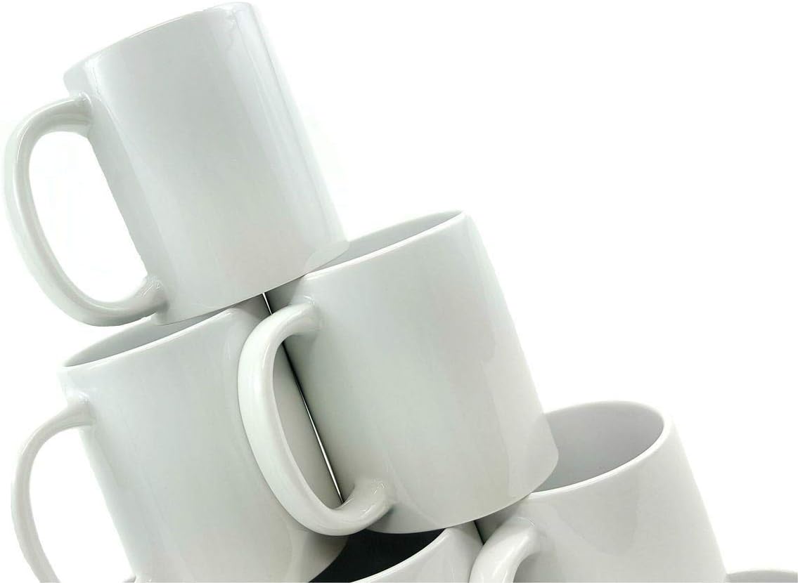 Sublimation Mug 36 11oz White Large Handle Mugs 6 Mugs in 1 Gift Box Package (36)