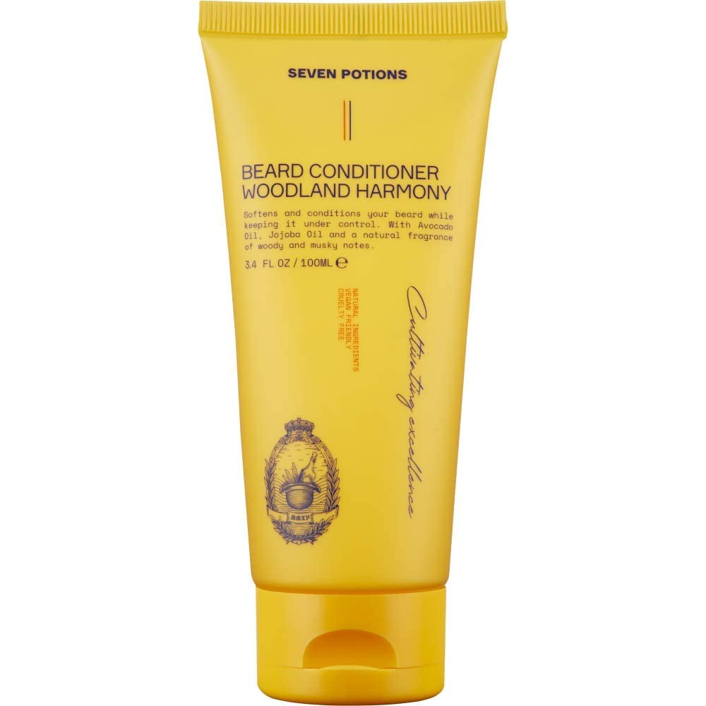 Seven Potions Beard Conditioner for Men – Prevents Beard Itch and Dandruff – Natural, Vegan, Cruelty Free – (Woodland Harmony, 100ml)