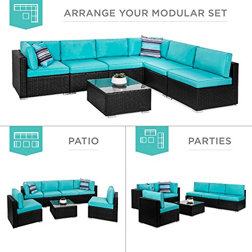 Best Choice Products 7Piece Modular Outdoor Sectional Wicker Patio