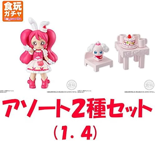 Amazon キラキラ プリキュアアラモード プリキュアとハッピーライフ ぷりきゅ と アソート2種セット 1 キュアホイップ 4 ペコリンとテーブルセット 通販