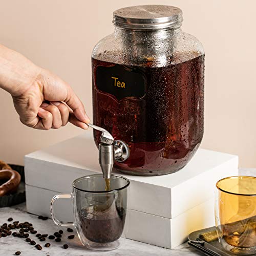 BTaT Colored Double Walled Glass Coffee Mugs, Set of 4 (12oz, 350ml