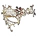 Xvevina Exquisite High-end Unique Vintage Red Rhinestone Laser Cut Metal Masquerade Mask Women