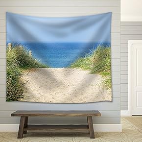 Dune at The Ocean - Fabric Wall Tapestry Home Decor - 51x60 inches