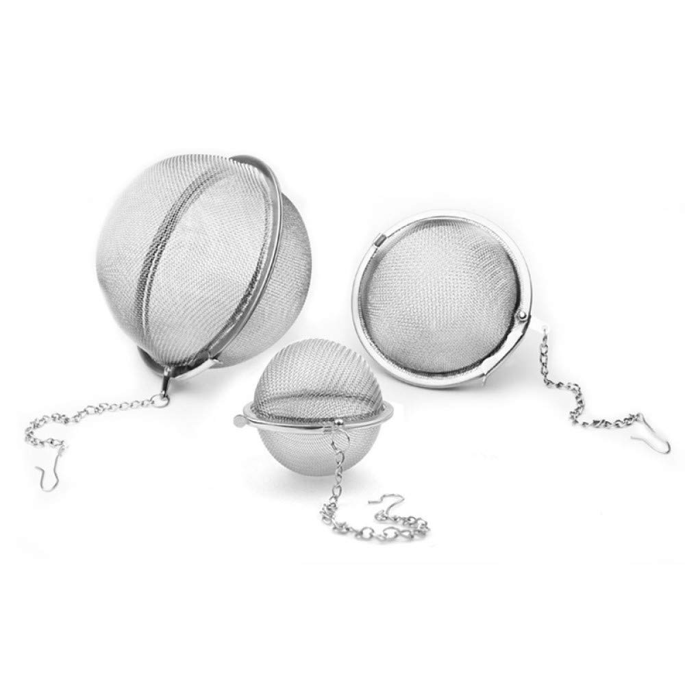 Photo 1 of Mayata 3pcs Stainless steel fine mesh seasoning ball kitchen soup spice stew filter kitchen tool metal tea bag tea ball (3pcs Round Shape),Silver,5cm/6cm/7cm