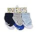 Little Me baby boys Boys' 6 Pack Infant Socks, Blue/White/Gray, 6-12 Months US