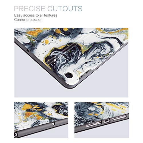 Lalumix 8Th Generation Ipad Case,Ipad Cover 7Th Generation 10.2,Ipad Case 7Th Generation,Ipad 10.2 2019 Case Smart Shell Stand Cover Soft TPU Hard Back with Auto Wake/Sleep (Black Quicksand Marble)