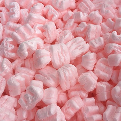 PacificMailer Pink Polystyrene Loose Fill Anti Static Packing Shipping Peanut [3 Cu Ft./ 22.5 Gal, "W" Shape, Recyclable]