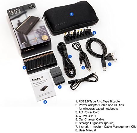 Q-PRO 4 IN 1: Universal Laptop AC Adapter, 4-Port USB3.0 Hub for Power Charging and Data Transfer, 4-Port USB Car Charger Adapter