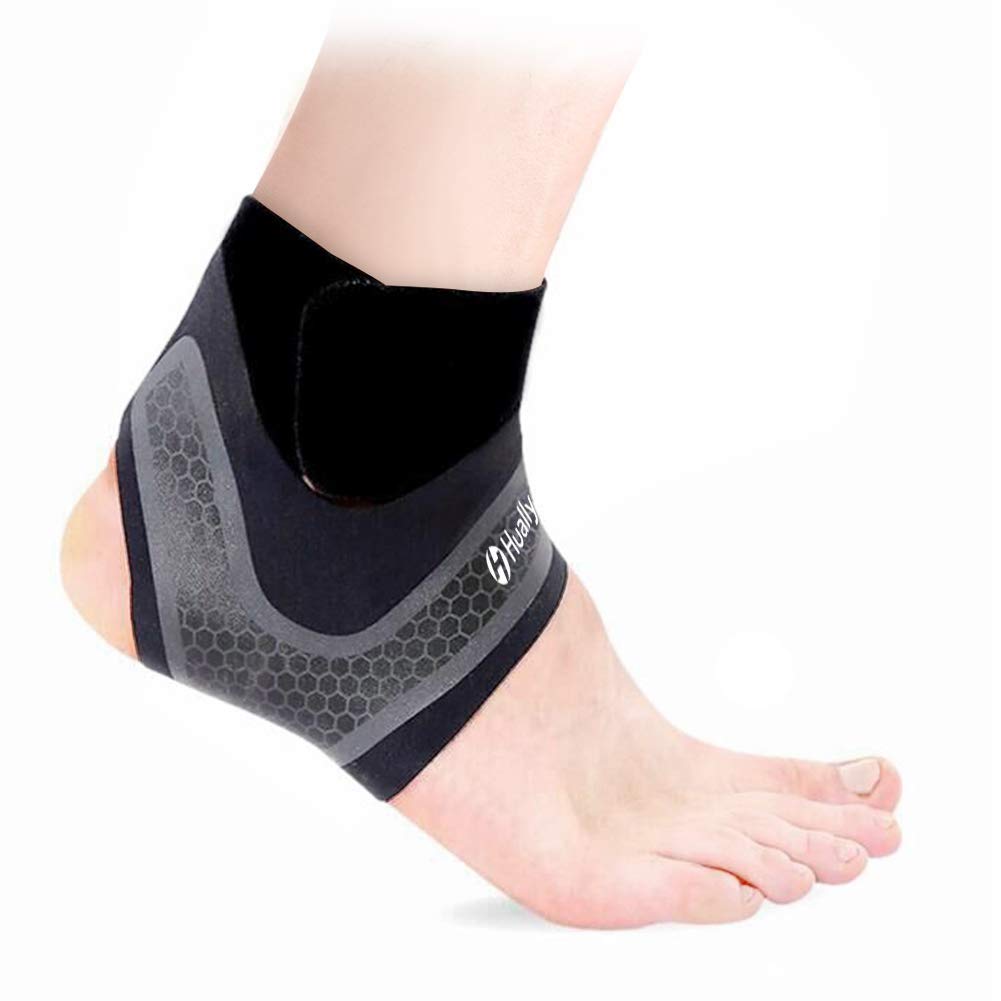 Hually Ankle Support, 1 Pair Adjustable Ankle Brace with Breathable & Elastic Nylon Material, Comfortable Ankle Wrap Sports Protect Against Chronic Ankle Strain Sprains Fatigue, One Size Fits All