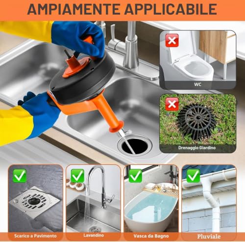 10M Professional Drain Pipe Spring for Sink and Drain, Electric & Manual Drainage Pipe with Drill Attachment for Kitchen, Bathroom, Toilet