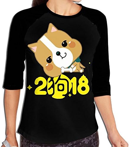 2018 Cute Dog Chines New Year Women's Casual Half Sleeve Graphic T-Shirt