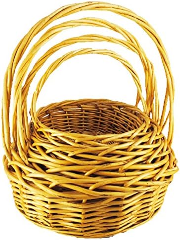 TOPOT4SET set of 4 willow Nersery basket (dark brown) wholesale lot
