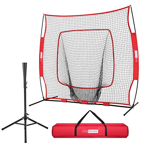 VIVOHOME 7 x 7 Feet Baseball Backstop Net, Softball Practice Net for