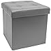 Sorbus Storage Ottoman Bench, Folding Cube Ottoman, Great for Hassock, Foot Stool, Seat, Coffee Table, Storage Chest, and More Contemporary, Faux Leather(Gray)