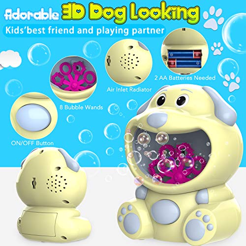 Bubble Machine Dog Bubble Blower 600+ Bubbles Per Minute, Toddlers Toys