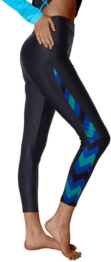 SWISWELL Womens Surfing Leggings Swimming Diving Snorkeling Long Pants Capri Tights Bottom Elastic Swimwear Sun Protection